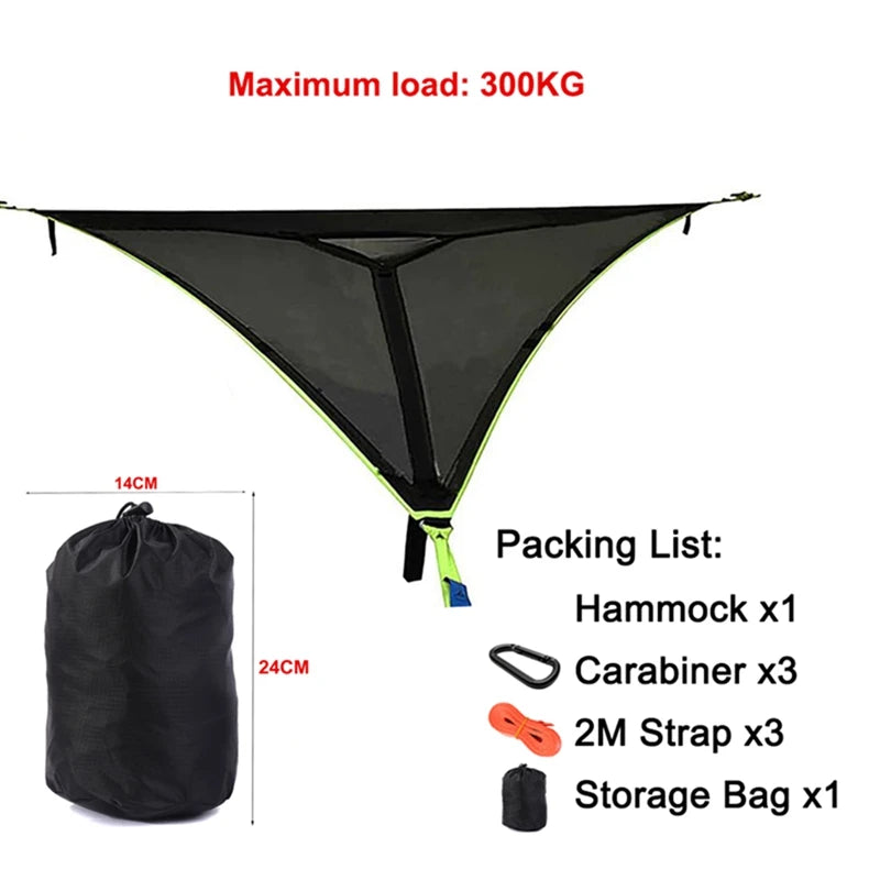 "Ultimate Relaxation: Portable Folding Triangle Mesh Hammock for Outdoor Adventures by K-STAR"