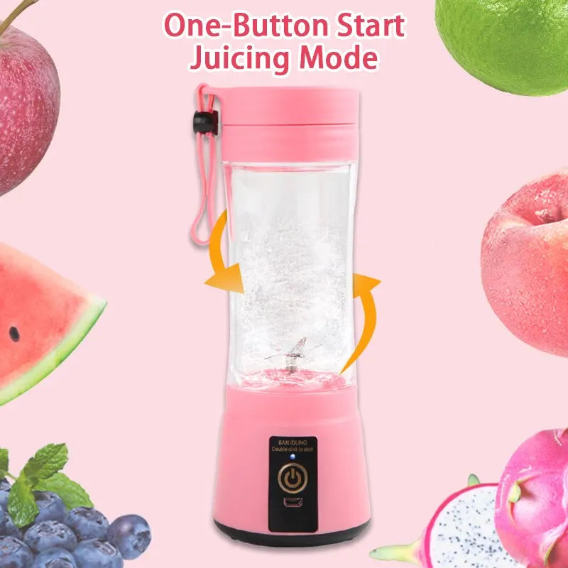 "Blend On-the-Go: Portable Fruit Juice Blender for Summer Refreshment"