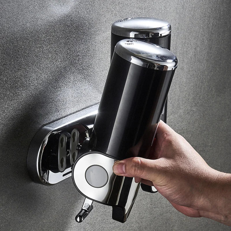 "Wall-Mounted Bathroom Liquid Soap & Sanitizer Dispenser - Stylish & Space-Saving Solution"