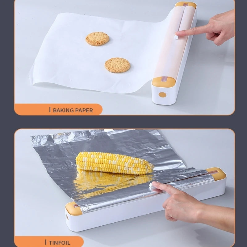 "Kitchen Wrap & Foil Dispenser: Organize with Ease!"