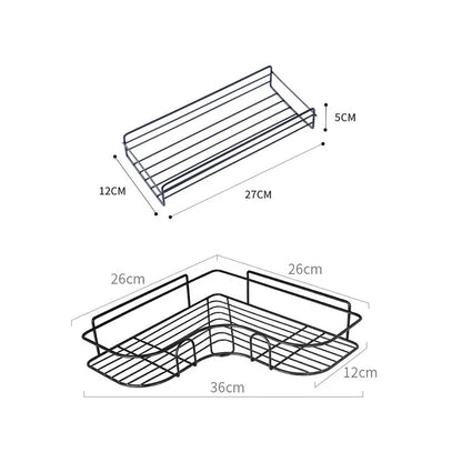 "Corner Bathroom Shelf: Wall-Mounted Storage Organizer"