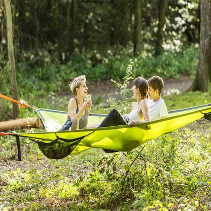 "Ultimate Relaxation: Portable Folding Triangle Mesh Hammock for Outdoor Adventures by K-STAR"