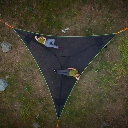 "Ultimate Relaxation: Portable Folding Triangle Mesh Hammock for Outdoor Adventures by K-STAR"