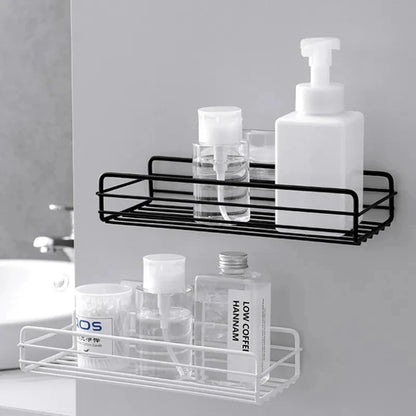 "Corner Bathroom Shelf: Wall-Mounted Storage Organizer"