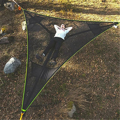 "Ultimate Relaxation: Portable Folding Triangle Mesh Hammock for Outdoor Adventures by K-STAR"